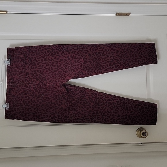 Social Standard by Sanctuary Ankle Skinny, Size 14, Burgundy & Black Leopard - Picture 3 of 14